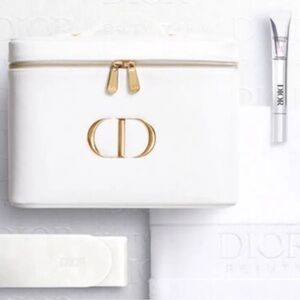 Dior White and Gold Pouch platinum set 4 item bundle